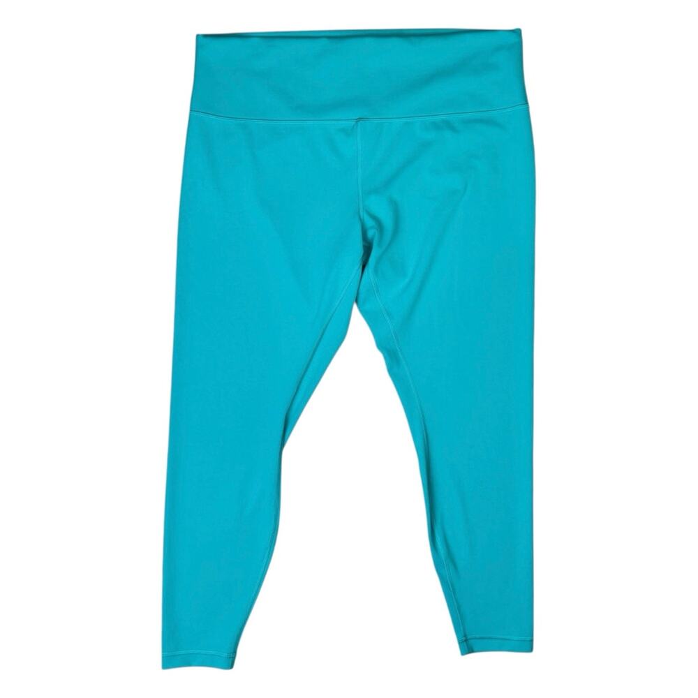 Lululemon Wunder Train Teal Green High Rise Elastic Waistband Athletic Leggings